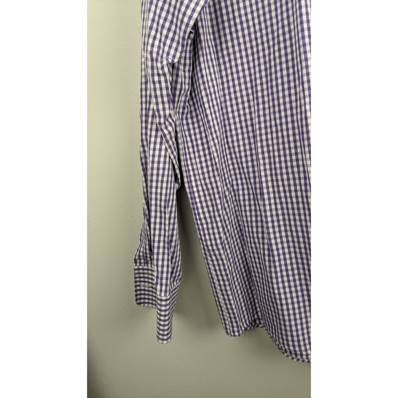 Hugo Boss "Sharp Fit" Dress Shirt โ 17โ ร 34/35 Purple Check โ Cotton - Picture 5 of 16